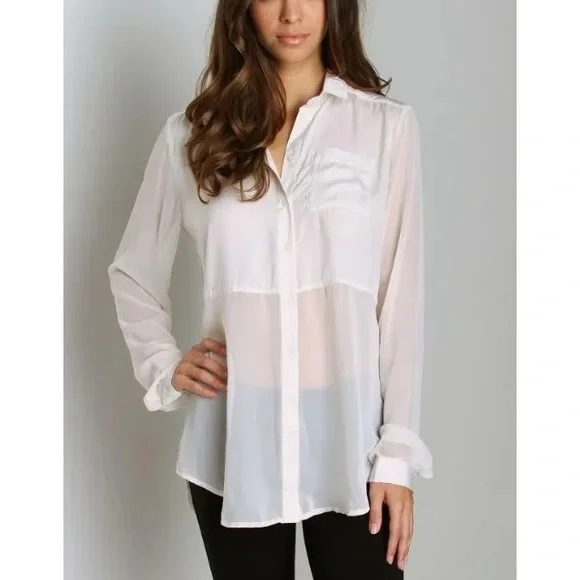 FREE PEOPLE Cream Best of Both Worlds Button Front Tunic - Picture 1 of 10